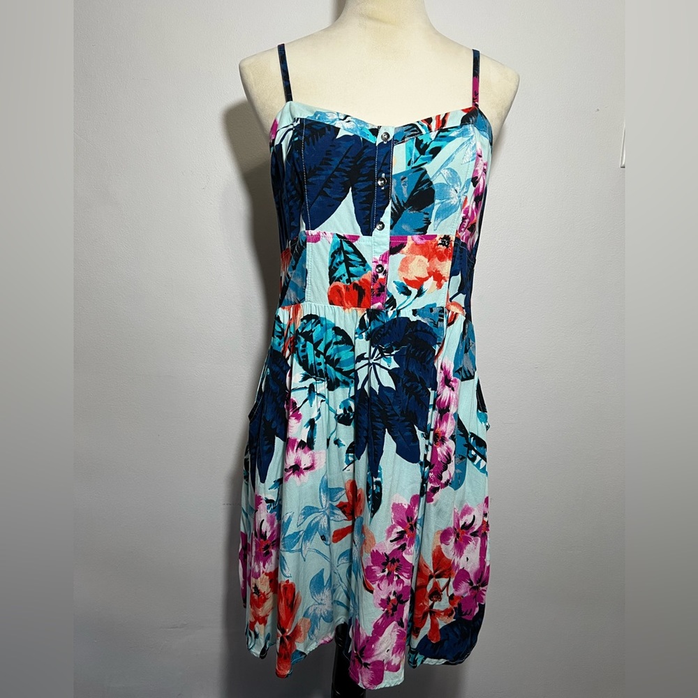 Express, Hawaiian flower print summer dress, L